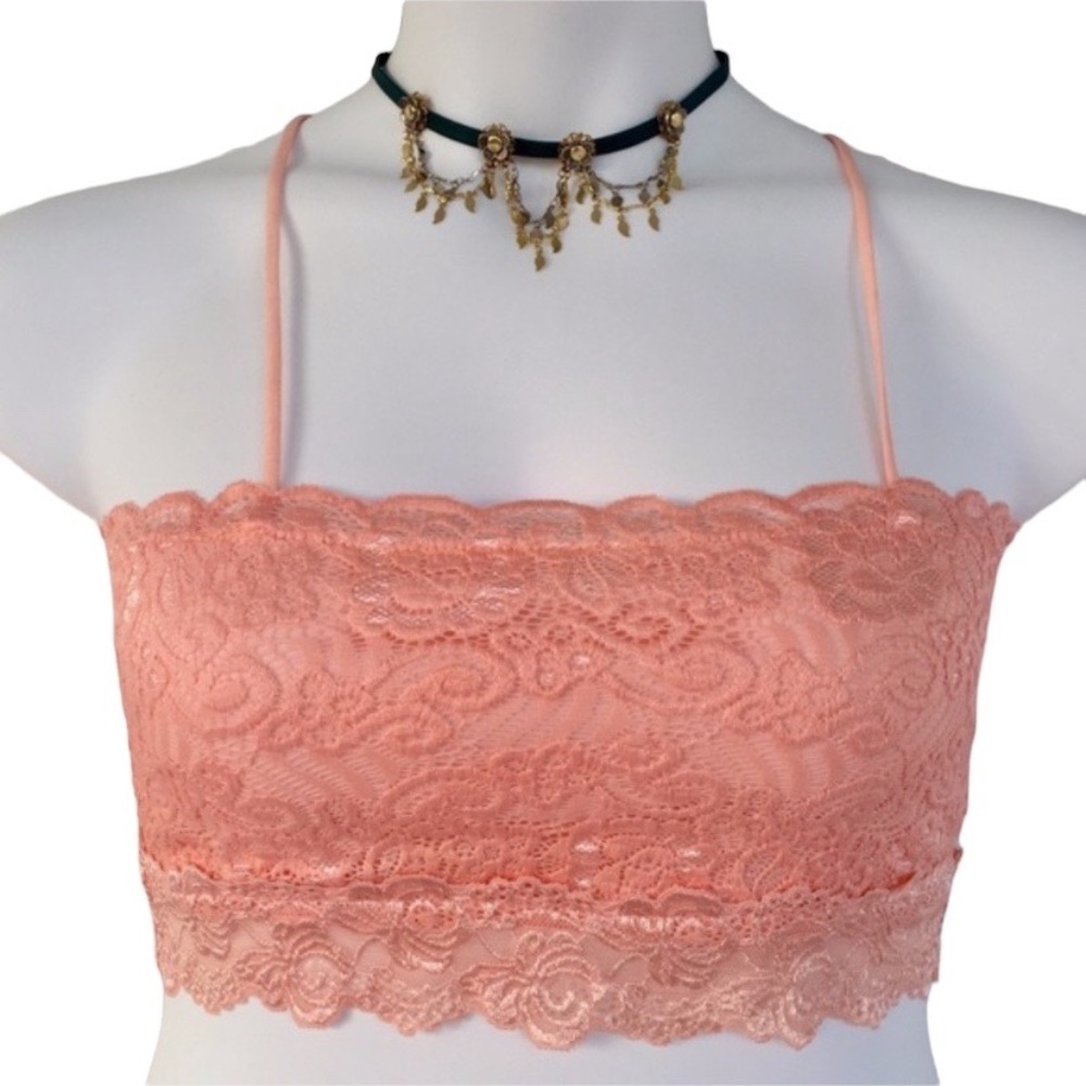 Flying Tomato Peach Lace Bralette Top Size Large